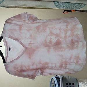 Pink white tie dye t shirt